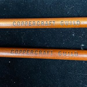Vintage MCM Lot of 2 Coppercraft Guild Made in U. S. A. Wood Skinny Pencils Rare